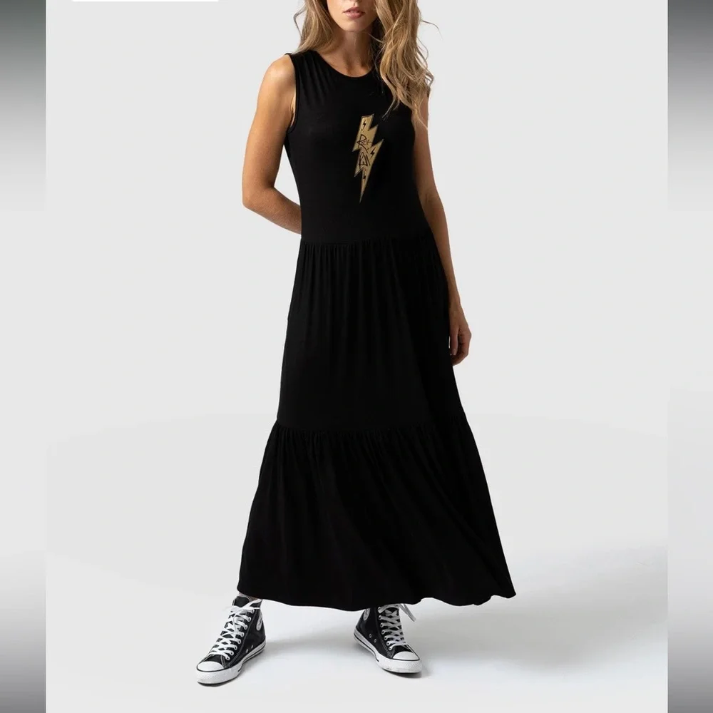 Saint + Sofia Greenwich Dress Black Rock N Roll Size 14 Stretch